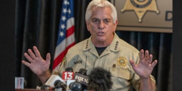 Pima County Sheriff Chris Nanos speaks to the media in Tucson, Arizona, about the search for Nancy Guthrie, the missing mother of NBC "Today" show host Savannah Guthrie.