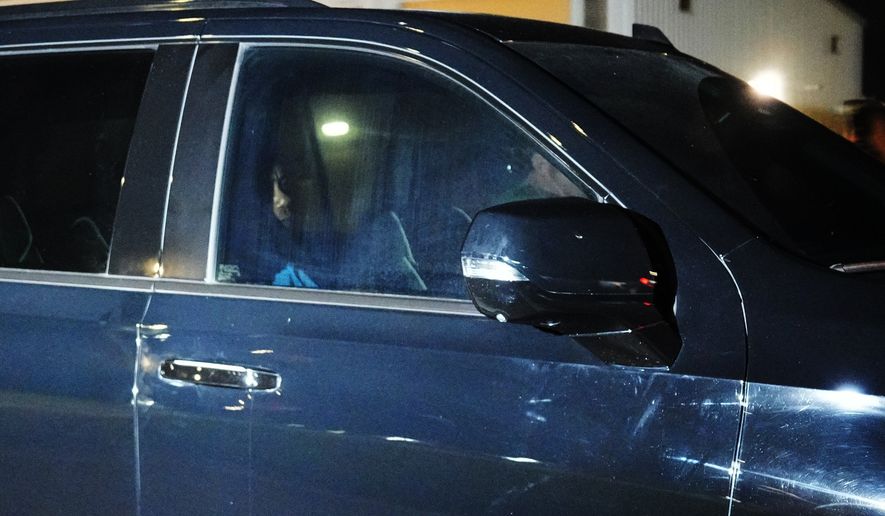 Tiger Woods leaves the Martin County Sheriff's Office jail facility following his involvement in a car crash where he was arrested on a DUI charge on Friday, March 27, 2026 (AP Photo/Jim Rassol)