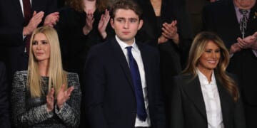 Barron Trump, center, is seen with his half-sister, Ivanka Trump, left, and his mother, first lady Melania Trump, right, at the State of the Union address Feb. 24 in Washington, D.C.