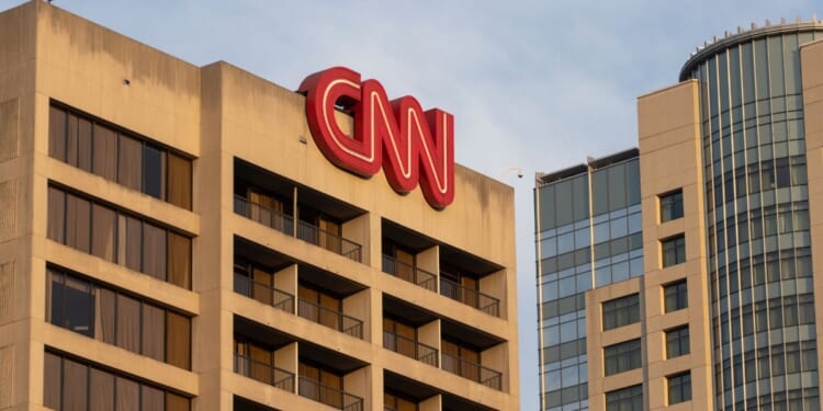 An exterior view of the CNN Center in Atlanta, Georgia, on June 17, 2022.