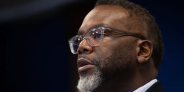 Chicago Mayor Brandon Johnson speaks at a news conference in Chicago on Oct. 6, 2025.