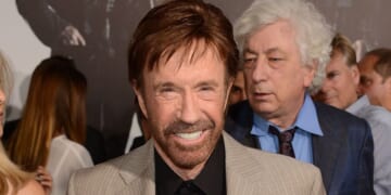 Actor Chuck Norris arrives at "The Expendables 2" premiere on Aug. 15, 2012, in Hollywood, California.