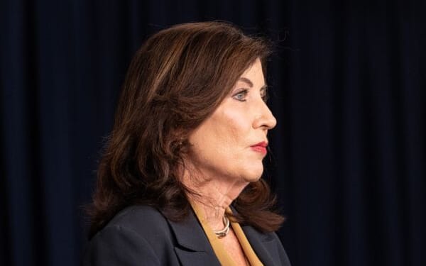 Gov. Kathy Hochul participates in round table on hate and bias crimes in law enforcement at the Governor’s Office on November 13, 2023.