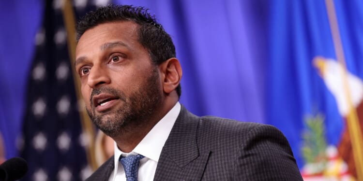 FBI Director Kash Patel delivers remarks on an arrest connected to the 2012 U.S. Embassy attack in Benghazi, at the Department of Justice on Feb. 6, 2026, in Washington, D.C.