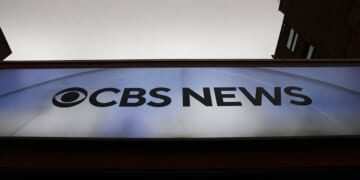 CBS News signage is seen in Manhattan on Dec. 23.