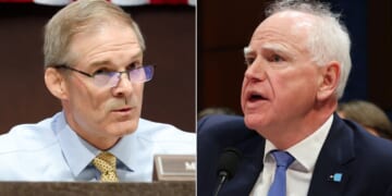 Ohio GOP Rep. Jim Jordan, left, confronted Minnesota Gov. Tim Walz about the conflicting stories.