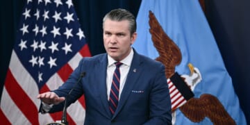 US Secretary of War Pete Hegseth speaks about the US-Iran conflict at a news conference at the Pentagon in Washington, DC on March 2, 2026.