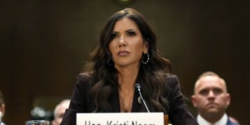 Secretary of Homeland Security Kristi Noem testifies before the Senate Judiciary Committee in the Dirksen Senate Office Building on March 3, 2026, in Washington, D.C.