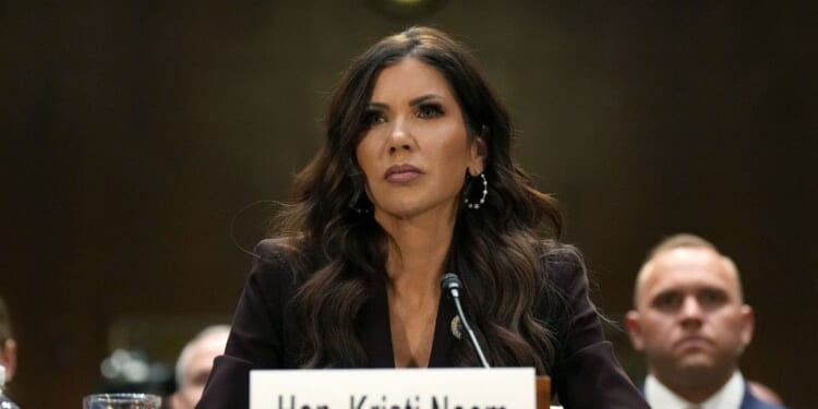 Secretary of Homeland Security Kristi Noem testifies before the Senate Judiciary Committee in the Dirksen Senate Office Building on March 3, 2026, in Washington, D.C.