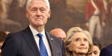 Former President Bill Clinton and former Secretary of State Hillary Clinton attend the inauguration of President Donald Trump in the Rotunda of the U.S. Capitol on Jan. 20, 2025, in Washington, D.C.