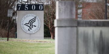A sign in front of the Centers for Medicare & Medicaid Services building on March 19, 2025, in Woodlawn, Maryland.