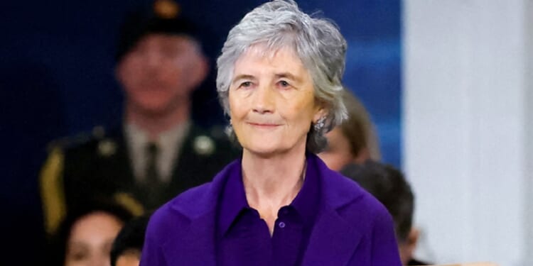 Ireland's then-incoming President Catherine Connolly is pictured just before her inauguration on Nov. 11, 2025.