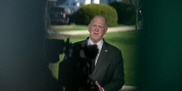 White House Border Czar Tom Homan gives interview at the White House lawn on March 18, 2026.