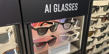 Meta Ray-Ban AI glasses are pictured on display in San Francisco, California, in a file photo dated July 12.