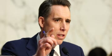 Missouri Sen. Josh Hawley, pictured in a file photo from a February Senate hearing.