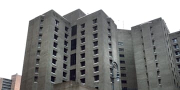 The Metropolitan Correctional Center, which is operated by the Federal Bureau of Prisons, stands in lower Manhattan on Nov. 19, 2019, in New York City.