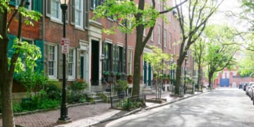 The residential streets of Philadelphia captured during the day on April 23, 2024.