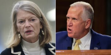 Sen. Lisa Murkowski of Alaska, left, was the only GOP senator voting "no" on the legislation, while Sen. Thom Tillis of North Carolina did not vote.