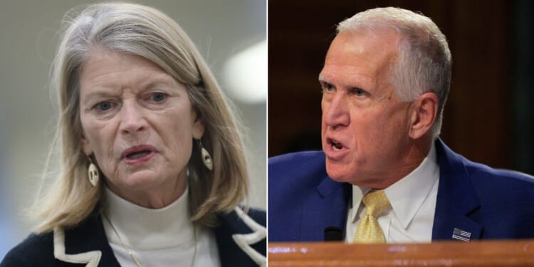 Sen. Lisa Murkowski of Alaska, left, was the only GOP senator voting "no" on the legislation, while Sen. Thom Tillis of North Carolina did not vote.