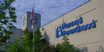 Signage outside the Planned Parenthood Reproductive Health Services Center in St. Louis, Missouri, on June 24, 2022.