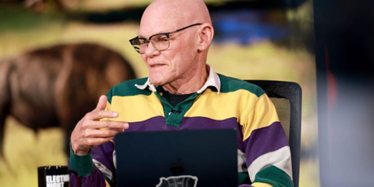 James Carville at Amazon Studios for Election Night Live on November 5, 2026.