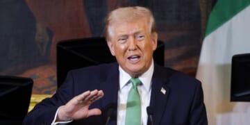 U.S. President Donald Trump speaks during the annual Friends of Ireland Luncheon at the U.S. Capitol on March 17, 2026 in Washington, DC.