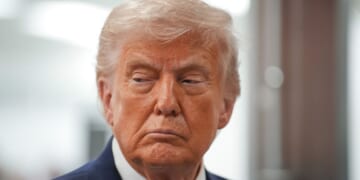 President Donald Trump attends a tour of a scientific facility in Reading, Ohio, on March 11, 2026.