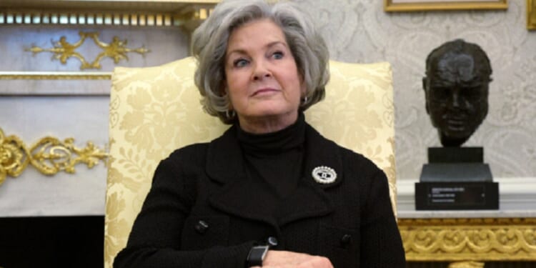 White House Chief of Staff Susie Wiles, pictured in a Feb. 2 file photo from the Oval Office.