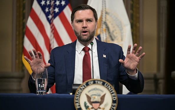 JD Vance addresses crowd surveying his Fraud Task Force on March 27, 2026.