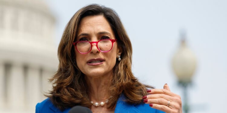 Rep. Maria Salazar speaks during a press conference on immigration outside the U.S. Capitol Building on May 23, 2023, in Washington, D.C.