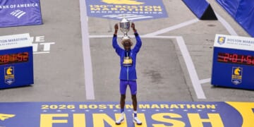 Defending champion Korir sets Boston Marathon record while Lokedi also repeats