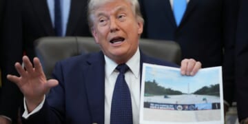 Lincoln Memorial Reflecting Pool gets a blue coating as Trump tackles renovation project