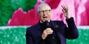 Microsoft co-founder Bill Gates talks during the Gates Foundation's first global Goalkeepers event in the Nordics, which is being held in Stockholm, Sweden, on Jan. 22, 2026.