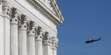 The Supreme Court building stands on a sunny day in Washington, D.C. on April 1, 2026.
