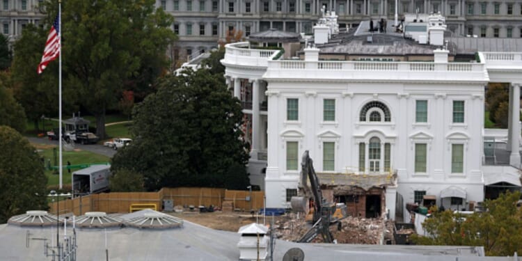 Demolished East Wing at the White House on October 28, 2026.