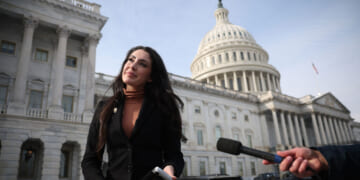 Rep. Anna Paulina Luna (R-FL) speaks to reporters as she leaves the U.S. Capitol on February 3, 2026.
