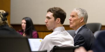 Tyler Robinson, accused in the fatal shooting of Charlie Kirk, appears during a hearing in the Fourth District Court on Feb. 3, 2026, in Provo, Utah.