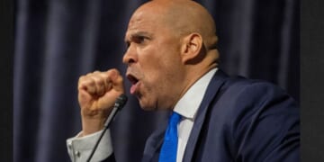 Sen. Cory Booker, a New Jersey Democrat, was feeling dramatic Saturday at the 38th Annual Michigan Democratic Women's Caucus Legacy Luncheon in Detroit, Michigan.