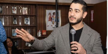 Abdul El- Sayed, seen in a December photo, has been going to great lengths to avoid offending Muslims who mourn the death of Iran's Ayatollah Ali Khamenei.