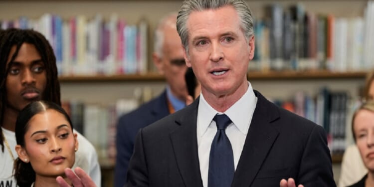 California Gov. Gavin Newsom, pictured speaking at a March 18 news conference.