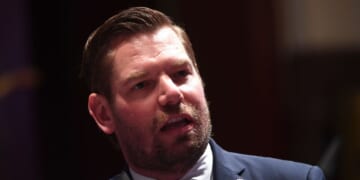 Rep. Eric Swalwell delivers remarks on Capitol Himm in Washington, DC on June 17, 2020.