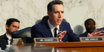 Sen. Josh Hawley speaks during a hearing on "Arctic Frost Accountability: Oversight of Telecommunications Carriers' Responses to Jack Smith's Witch Hunt" in the Hart Senate Office Building on Feb. 10, 2026, in Washington, D.C.