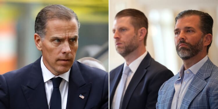 Hunter Biden's recent comments put him at odds with both Donald Trump Jr. and Eric Trump.