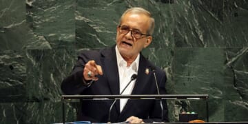 Iranian President Masoud Pezeshkian, pictured in September addressing the United Nations in New York.