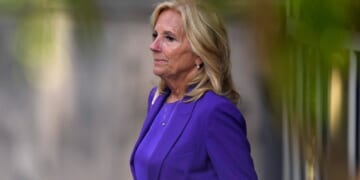 Then-first lady Jill Biden is pictured leaving federal court in Wilmington, Delaware, in June 2024 during court proceedings for her stepson, Hunter Biden.