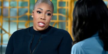 MS Now host Symone Sanders appears on “Meet The Press” studio in Washington D.C.
