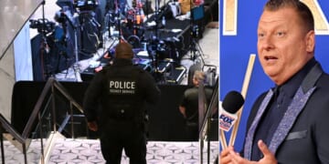 Jimmy Failla of Fox News, right, remarked on what he seemed to think was lax security at Saturday's White House Correspondents' Association dinner before shots rang out.