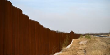 The U.S.-Mexico border wall is seen on the outskirts of Eagle Pass, Texas, on Feb. 19, 2026.