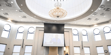 Resident Scholar of East Plano Islamic Center, Dr Yasir Qadhi, delivers a speech during Friday prayer at a mosque, in Plano, Texas, on April 11, 2025. Threats to Muslims living in Texas are nothing new, but lately the vile phone calls to Imran Chaudhary have ramped up. The cause? Chaudhary's early plans for construction of 1,000 new homes, a community center, school, hospital and -- controversially -- a mosque and Islamic private school to serve the growing Muslim community near East Plano, in a thinly populated corner of east Texas.(Ronaldo Schemidt/AFP via Getty Images)