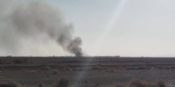 Wreckage is seen from what Iranian authorities say is a U.S. military helicopter that crashed during a mission to rescue the missing American pilot of an F-15E that was downed earlier this week, in a handout image provided on April 5, 2026, in an unspecified location in Iran.